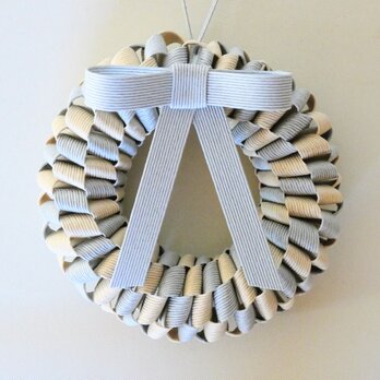 sale 優しい色のクリスマスリース  アイスグレー