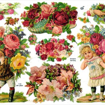 ドイツ製クロモス 花を運ぶ子ども  ラメなし　DA-CHY001（Made in Germany)