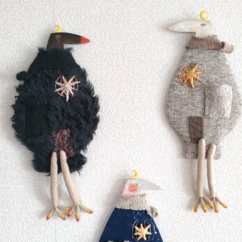 とりの夜さんぽ  サンド 2 ｜ 壁飾り （右）