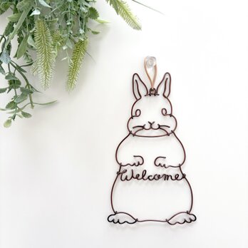 【 受注制作 】ほっこりうさぎのWelcomeシルエットオーナメント