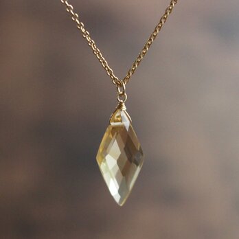 ✨11月誕生石✨ シトリン＜ダイヤカット＞のネックレス（K14GF）