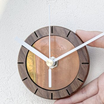 ちいさな掛け時計9cm｜一点物｜アートクロック｜アップサイクル｜ウッド｜クリスマスギフト｜No.9