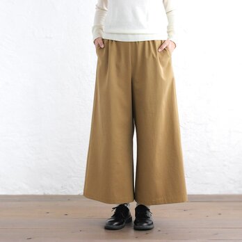 シルエット◎ すっきり見え✦ 東炊きコットンツイル ワイドパンツ（キャメル）PT11