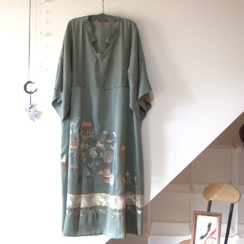 色留袖ドレス　仕覆に鳳凰柄＊ロングペチコート付き　吉祥堂