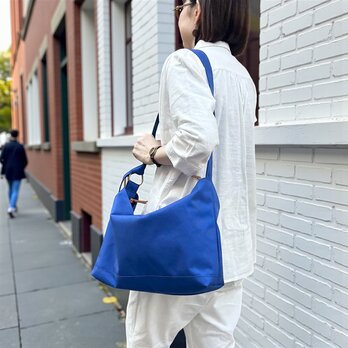 DRIFTER-M：ブルー（コーデュラナイロン　撥水加工ナイロン素材ショルダーバッグ）＜受注製作＞