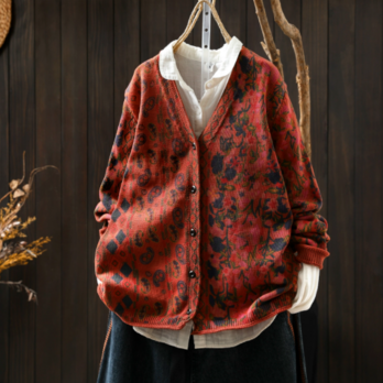 受注｜綿.コットンニートカーディガン カジュアル 通勤通学 羽織り トップス 秋冬セーター