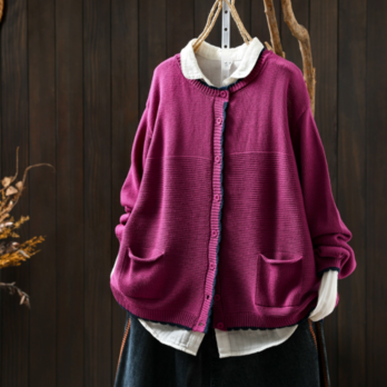 受注｜カジュアルセーター 綿.コットンニートカーディガン 通勤通学 羽織り トップス 秋冬