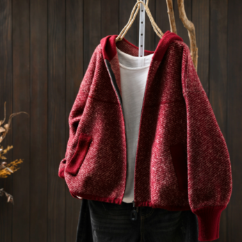 受作｜パーカー ショート丈 両面起毛 きれいめ ゆったり/きちんとカジュアル 通勤 普段着