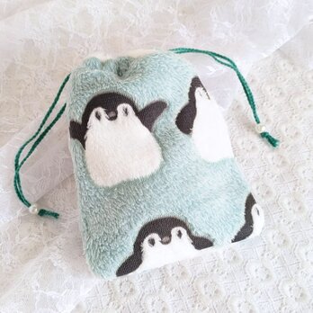 もこもこペンギンのミニ巾着＊