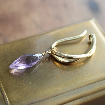 ✨2月誕生石✨ ピンクアメジスト＜ダイヤカット＞のイヤーカフ