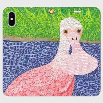 花と笑いの午後｜ベニヘラサギ・クレアベニーの帯なしiPhoneケース