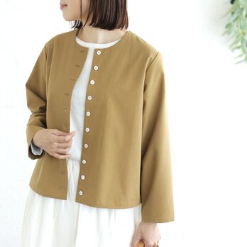 春から初夏まで ✦ 東炊きコットンのはおり（キャメル）CO13　選べるボタン