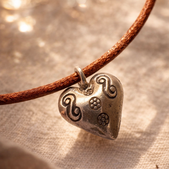 カレンシルバーネックレス　ハートぷっくり　50cm