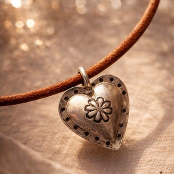 カレンシルバーネックレス　ハート大きめ　50cm