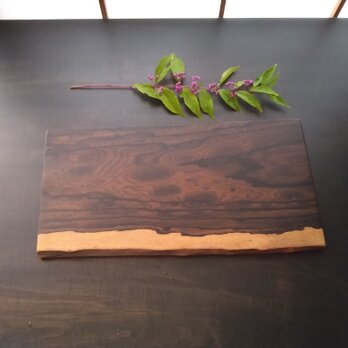 【大長皿サイズ】シンプル・モダンなシャム柿のテーブルマット　　ランチョンマット・大皿・花台・敷板・ディスプレイなどにも