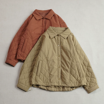 【受注製作】冬 レディース 綿アウター シャツジャケット｜ゆったり 保温 オフィスカジュアル ロングスリーブ