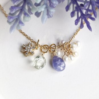 早割＊【Holiday Box 2025】天然石×パール チャームネックレスセット（サージカルステンレス）　