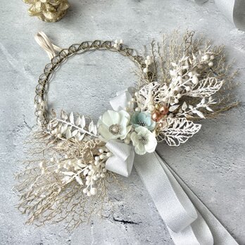 冬のきらめき・アネモネリース/アーティフィシャルフラワー/クリスマス/冬/ご褒美/ギフト