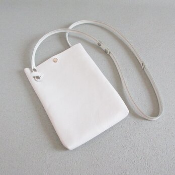 SALE開始～   ちょっと大き目♪《牛革》２WAY～ミニサコッシュ・ホワイト・0106