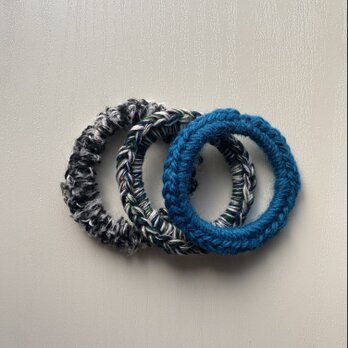 毛糸のヘアゴム（3個セット）①