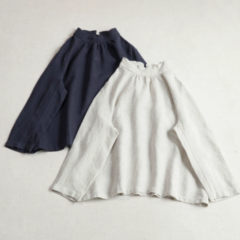 【受注製作】綿. スタンドカラーシャツ ゆったり 大きいサイズ 通勤 ロングスリーブ