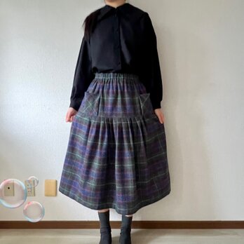 コットンツイードプリーツスカート