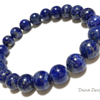 ラピスラズリ ブレスレット　9月誕生石　厄除け　レア 天然石 ☆ ダイナ デザイン ☆ 9ミリ