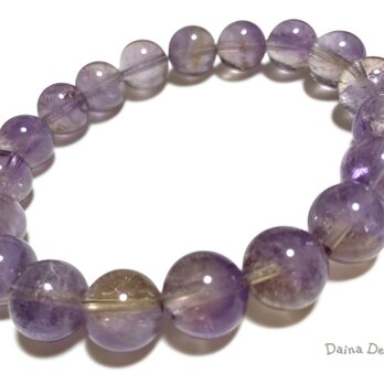 アメトリン ブレスレット　アメジスト シトリン　紫 黄色　レア 大粒 天然石 ☆ ダイナ デザイン ☆ 10ミリ