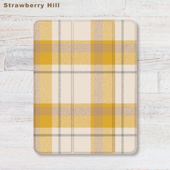 タータンチェック   iPadケース ペン収納 軽量 背面クリア あいぱっどけーす スタンド機能