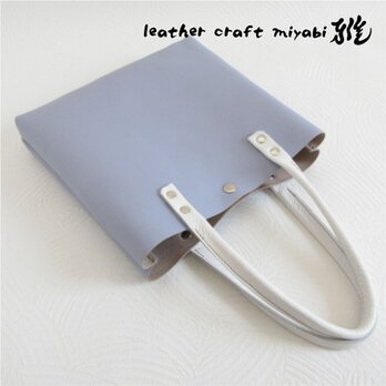 SALE開始～  たっぷり持てる♪《牛革》newスクエアミニトート・ソフトシュリンク・ライトパープル・0487