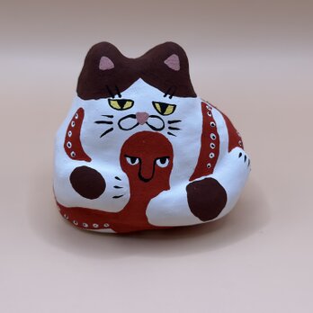 月桃たこねこねこたこ張り子（茶）