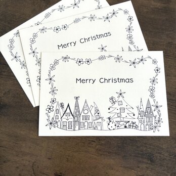 クリスマスポストカード　白色　3枚