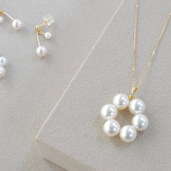 K10 アコヤ真珠のサークルペンダント