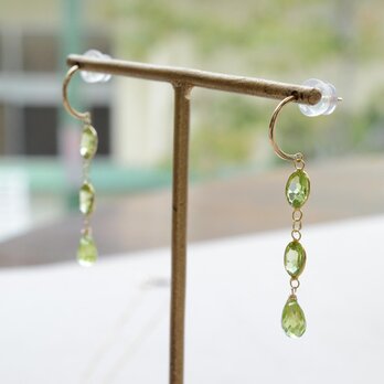 K18 装いを格上げするペリドットのピアス LUXU｜ハンドメイドジュエリー｜ギフト対応可