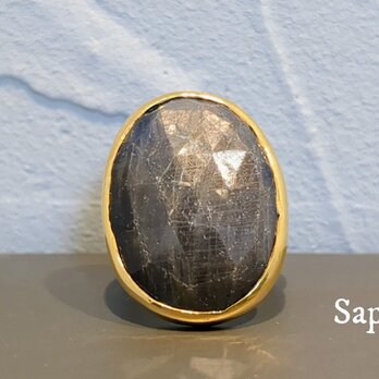 最新作★希少「グレーサファイア」の世界でひとつの天然石リング シラーあり