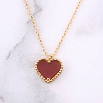ハートネックレス（カーネリアン）【高品質！送料無料！当日発送！】