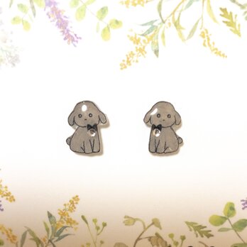 ～小さなピアスシリーズ～プードルのピアス/ノンホールピアス(樹脂イヤリング)