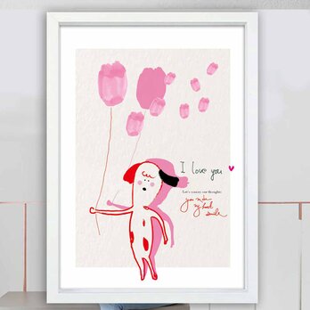 ユル〜いラブドッグ　犬　送料無料 　イラスト　A4〜A0　ポスター　アートポスター　アート/sei検索新着順　2477