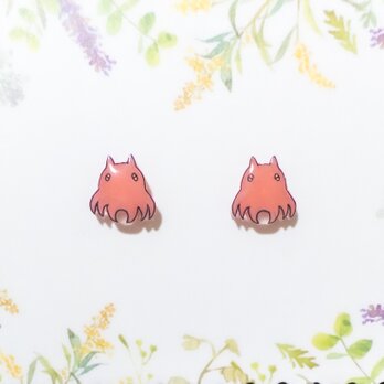～小さなピアスシリーズ～メンダコのピアス/ノンホールピアス(樹脂イヤリング)