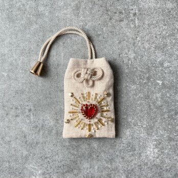 ＜ひも色選べる＞　O-mamori Heart Bijou