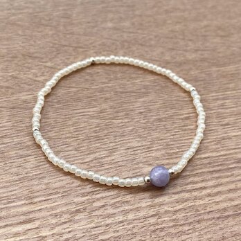 タンザナイト 天然石 アイボリーホワイト ブレスレット