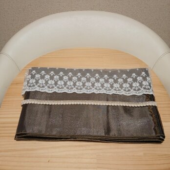 昭和後期の幅広レース　帯に重ねて　帯揚げ　半襟　重ね襟【生地見本あり】