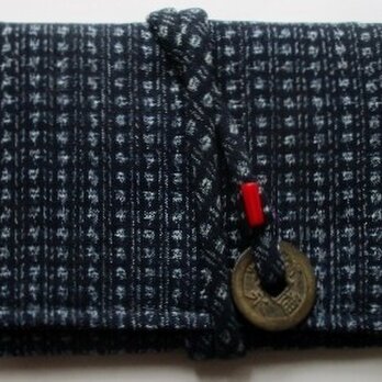 ８５１３　男絣の着物で作った和風財布・ポーチ