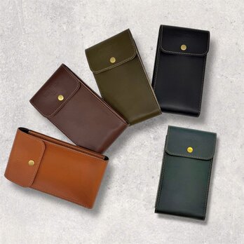 【リニューアル】レザースマホベルトポーチ（ハンドメイド／コンパクト／iPhone／android／裏地有／ギフト対応）