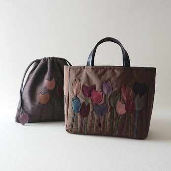 tulip nylon 3way tote [brown]