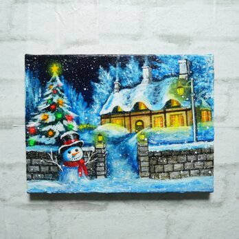 油絵【おとぎの国のホワイトクリスマス】