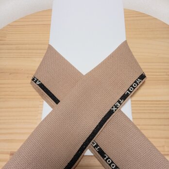 昭和後期のウール生地　半襟　変わり織り　ベージュ【生地見本あり】