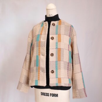 手織りのベビーアルパカのジャケットBE