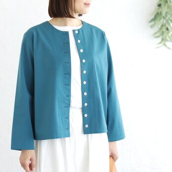 春から初夏まで ✦ 東炊きコットンのはおり（ダックブルー）CO13　選べるボタン