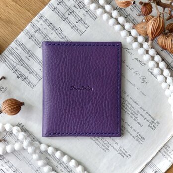 イタリア革の写真入れ／フォトフレーム／ミニサイズ／紫